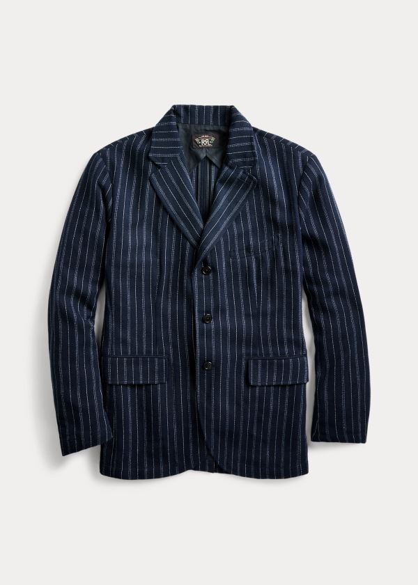 Ralph Lauren Slim Striped Indigo Sportovní Coat Indigo | yZXscewG