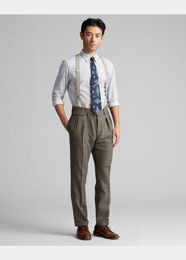 Ralph Lauren Slim Windowpane Suit Trouser Hnědé Oranžové | aIUP75TT