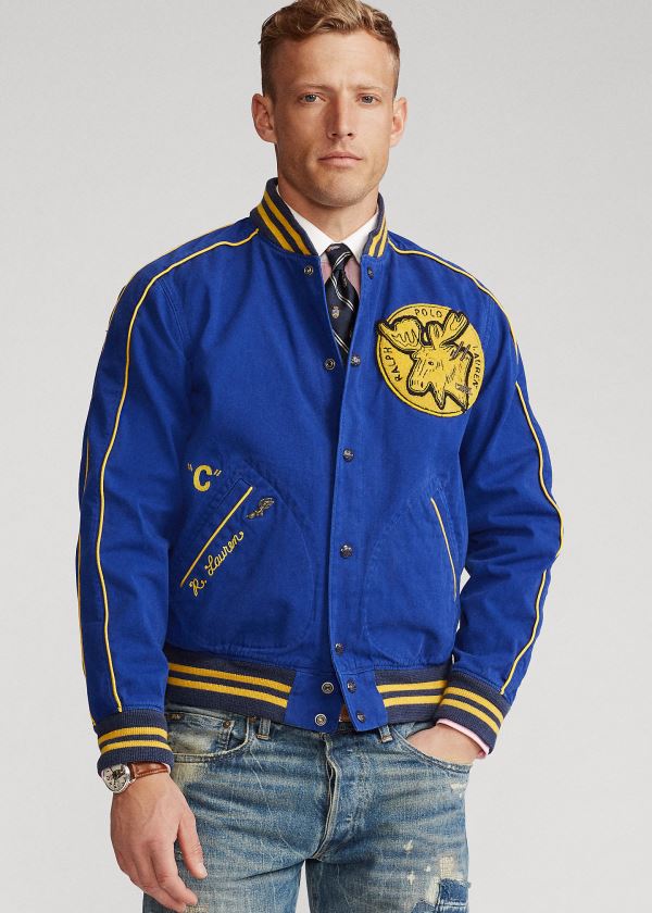 Ralph Lauren Sportsman Baseball Jacket Královská Modrá Blankyt | OTdn0Niq