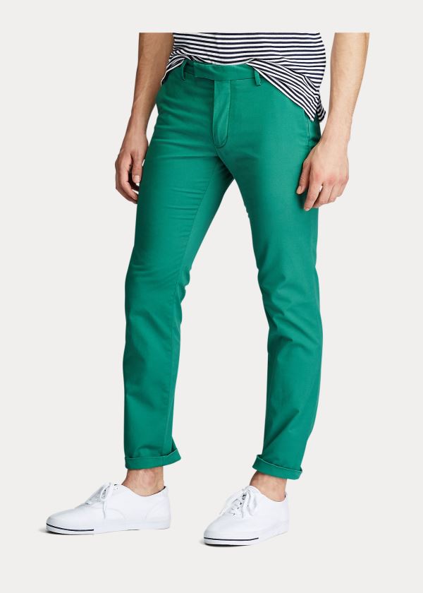 Ralph Lauren Stretch Slim Fit Chino Pant Zelene | krTn0plZ