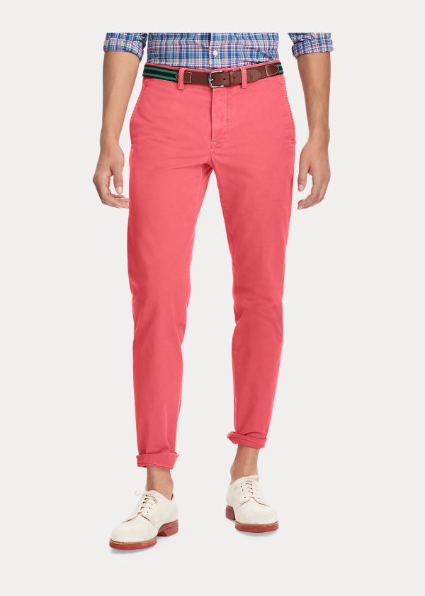 Ralph Lauren Stretch Straight Fit Chino Červené | GFL13kz7