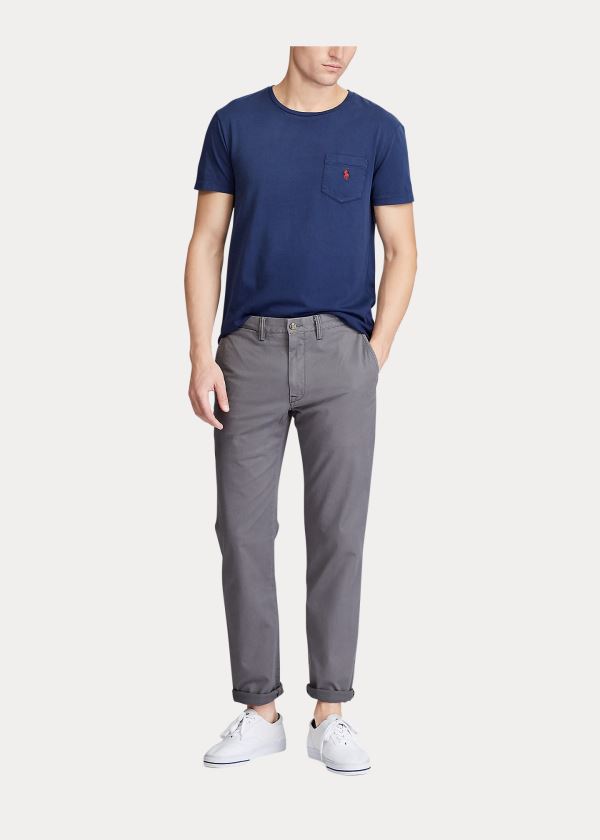 Ralph Lauren Stretch Straight Fit Chino Šedé | PS5HP8Oj