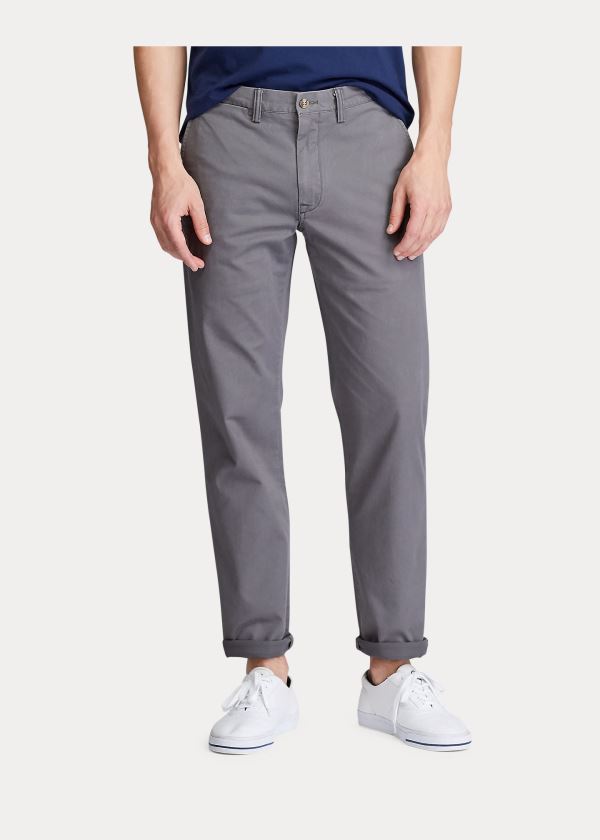 Ralph Lauren Stretch Straight Fit Chino Šedé | PS5HP8Oj