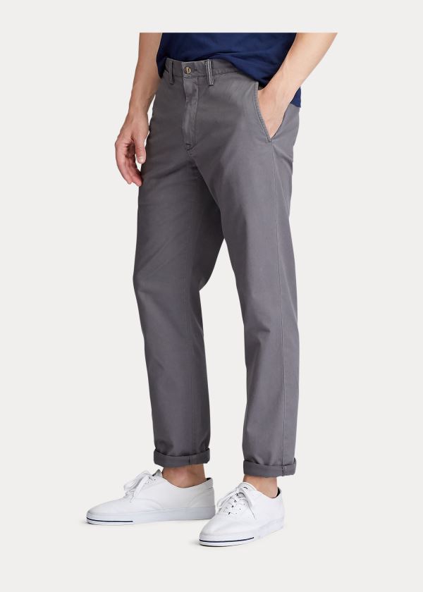 Ralph Lauren Stretch Straight Fit Chino Šedé | PS5HP8Oj