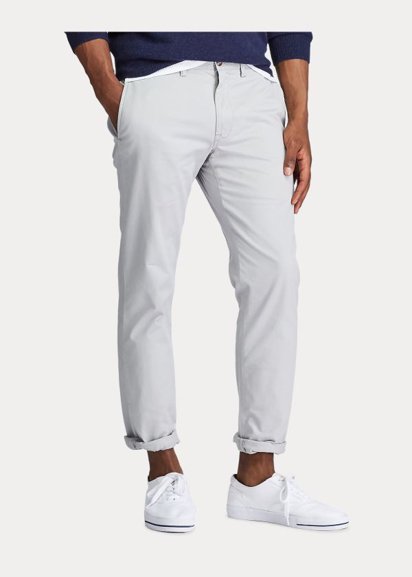 Ralph Lauren Stretch Straight Fit Chino Šedé | h66JEraL