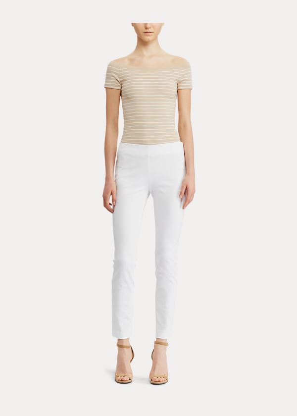 Ralph Lauren Stretch Twill Skinny Pant Bílé | kVCUGAvb