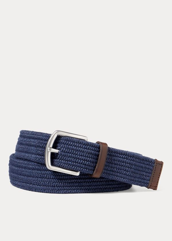 Ralph Lauren Stretch Waxed Bavlněné Belt Tmavě Blankyt | 6Q7Yh2v6