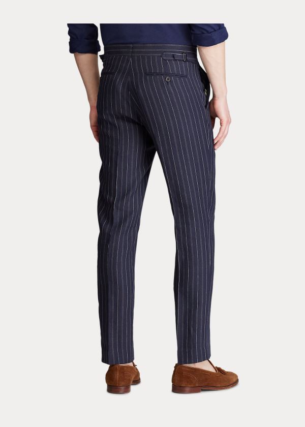 Ralph Lauren Striped Barathea Suit Trouser Tmavě Blankyt Krém | XAbwZTIL