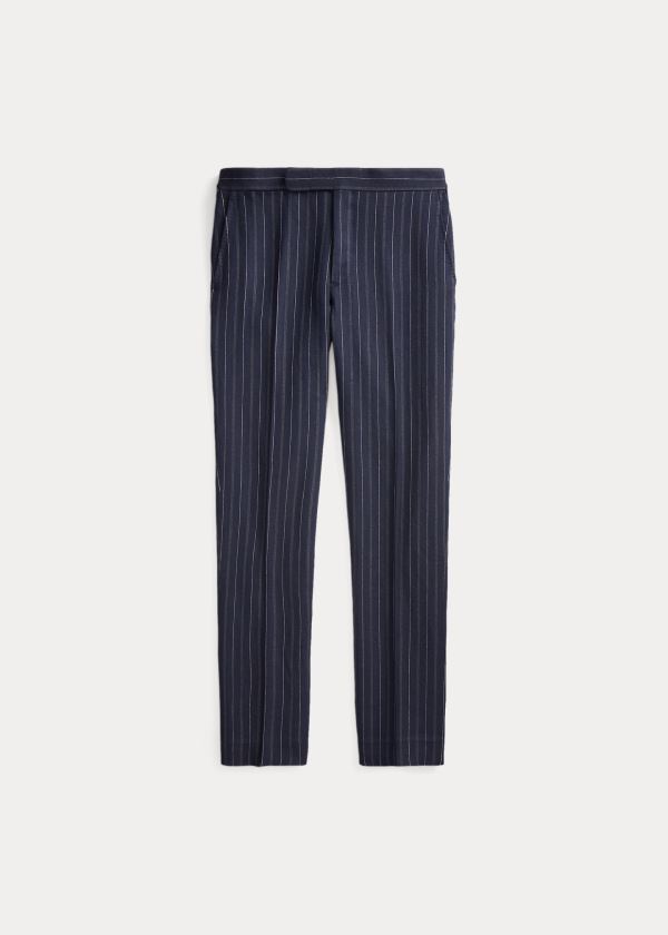 Ralph Lauren Striped Barathea Suit Trouser Tmavě Blankyt Krém | XAbwZTIL