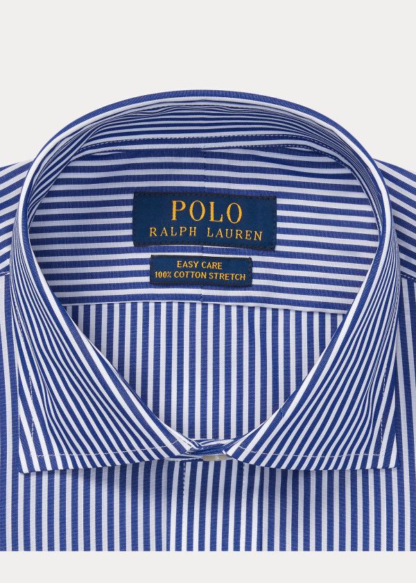 Ralph Lauren Striped Easy Care Stretch Poplin Shirt - All Fits Královská Modrá Blankyt Bílé | 2dyb7fJ9