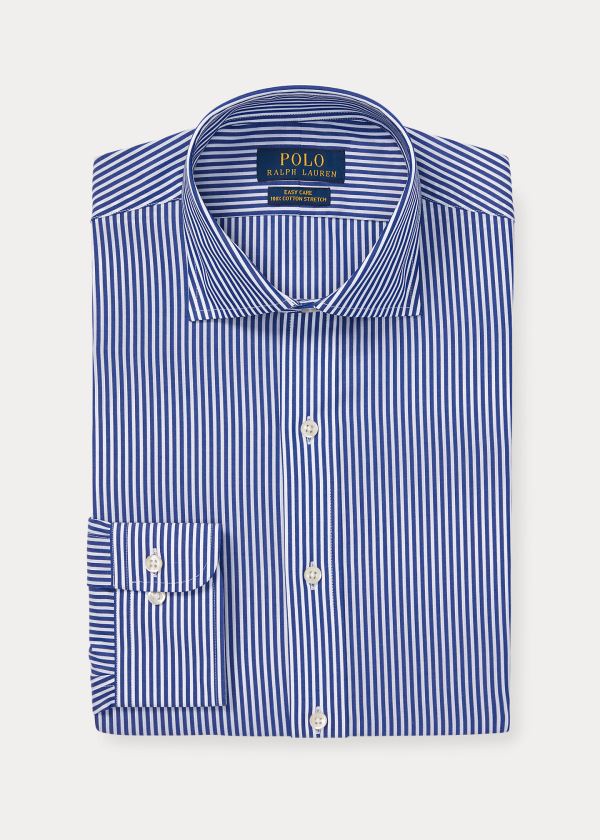 Ralph Lauren Striped Easy Care Stretch Poplin Shirt - All Fits Královská Modrá Blankyt Bílé | 2dyb7fJ9