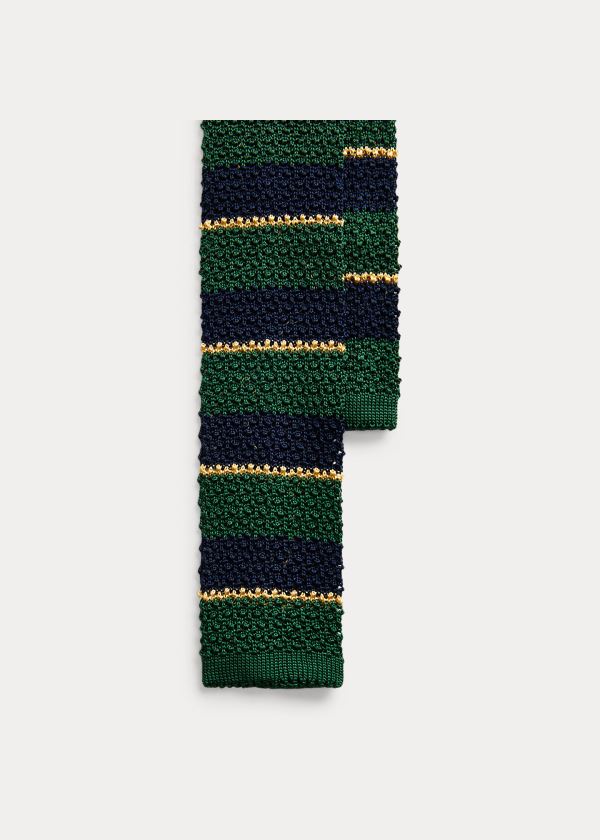 Ralph Lauren Striped Knit Silk Tie Zelene Tmavě Blankyt Zlaté | uyJZiU6X