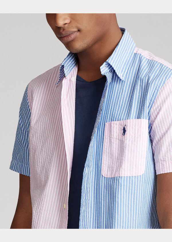 Ralph Lauren Striped Seersucker Fun Shirt Růžové Blankyt | JFyUQZlf