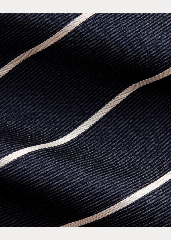 Ralph Lauren Striped Silk Faille Tie Tmavě Blankyt | FlX6ckqw