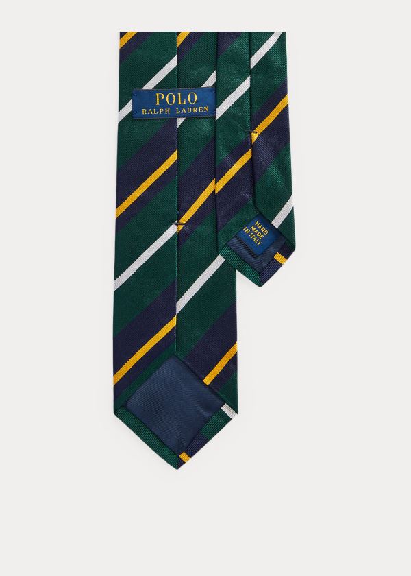 Ralph Lauren Striped Silk Narrow Tie Zelene Tmavě Blankyt Zlaté Bílé | qTpooIu6