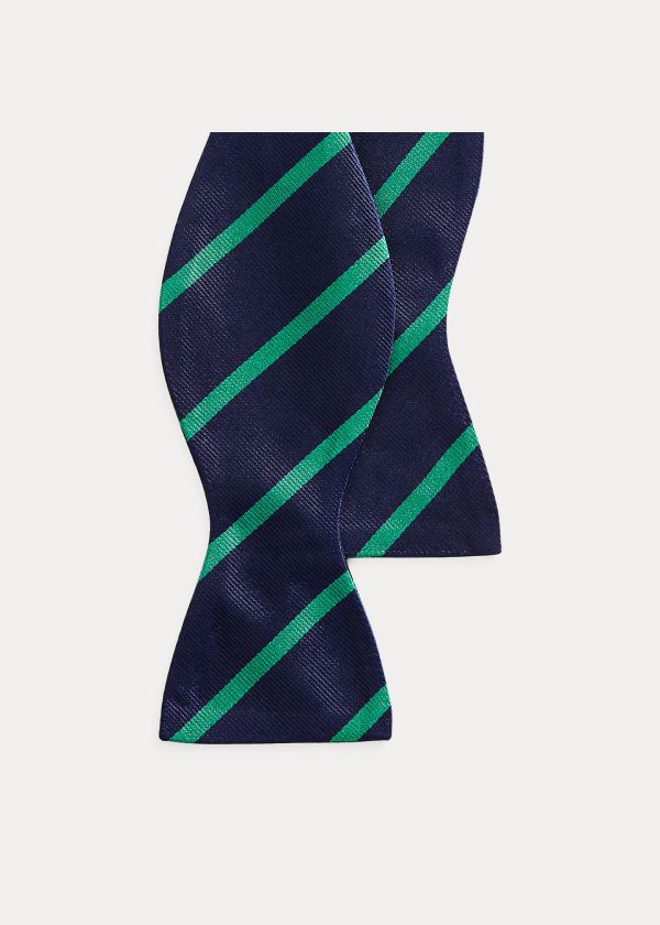 Ralph Lauren Striped Silk Repp Bow Tie Tmavě Blankyt Zelene | Jve0avMs