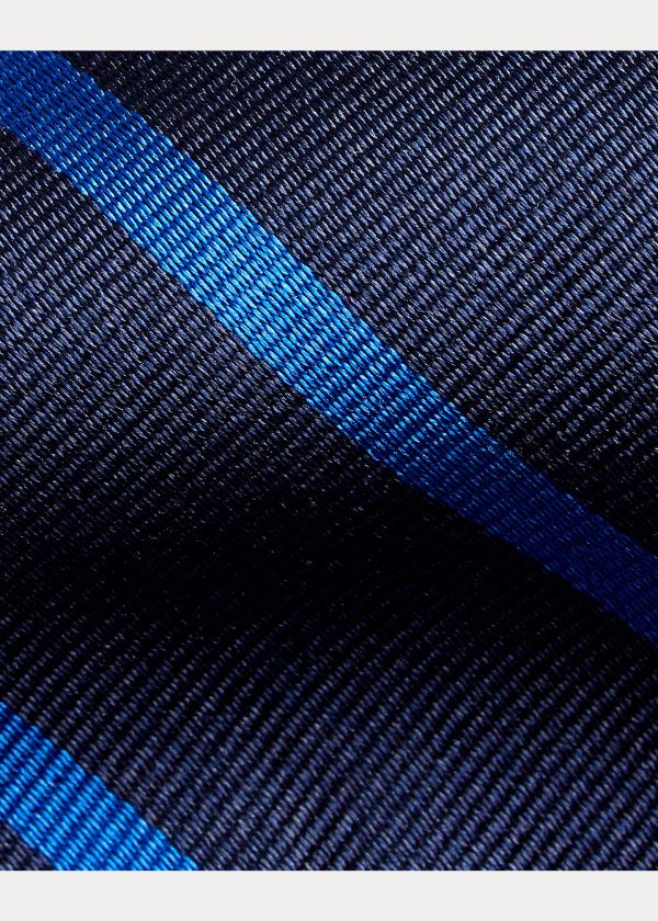 Ralph Lauren Striped Silk Repp Narrow Tie Tmavě Blankyt Královská Modrá Blankyt | 5JDyjaPO