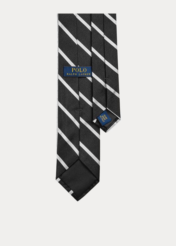 Ralph Lauren Striped Silk Repp Narrow Tie Černé Bílé | W6trw058