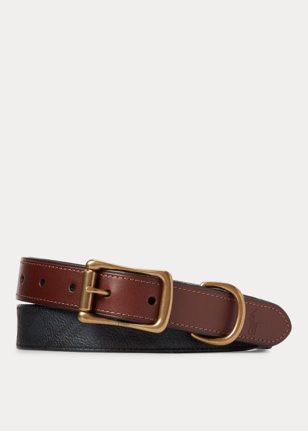 Ralph Lauren Tartan Faux-Læder Belt Hnědé | JbuQ24dX