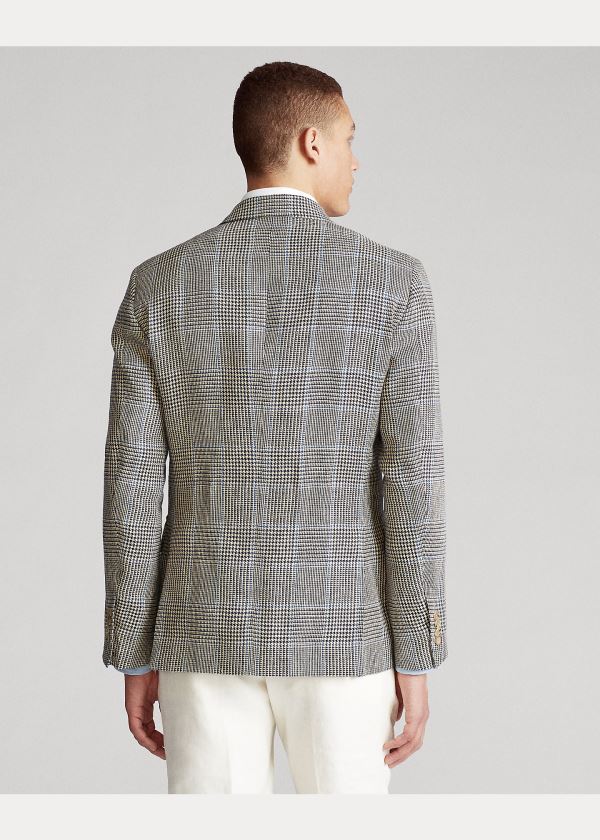 Ralph Lauren The RL67 Glen Plaid Jacket Krém Černé Tmavě Blankyt Blankyt | cUMmOj9X