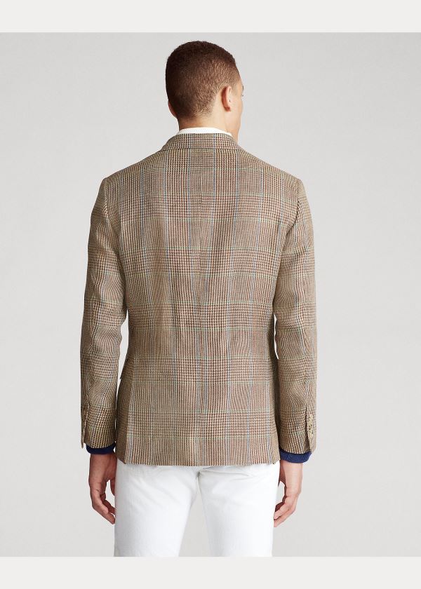 Ralph Lauren The RL67 Glen Plaid Jacket Krém Hnědé Zelene Blankyt | z2nqvX2o