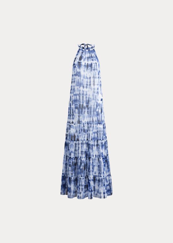 Ralph Lauren Tie-Dye Georgette Maxidress Tmavě Blankyt Blankyt Viacfarebný | G3kqIMU6