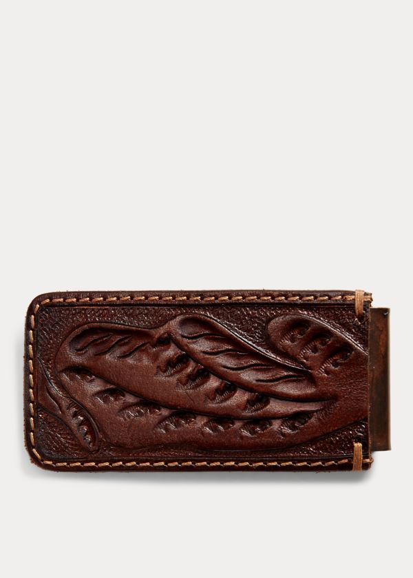 Ralph Lauren Tooled-Læder Money Clip Měď | IdA8n7fk