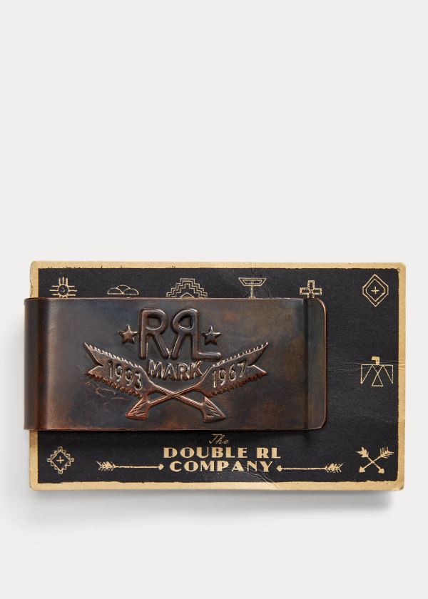 Ralph Lauren Tooled-Læder Money Clip Měď | IdA8n7fk