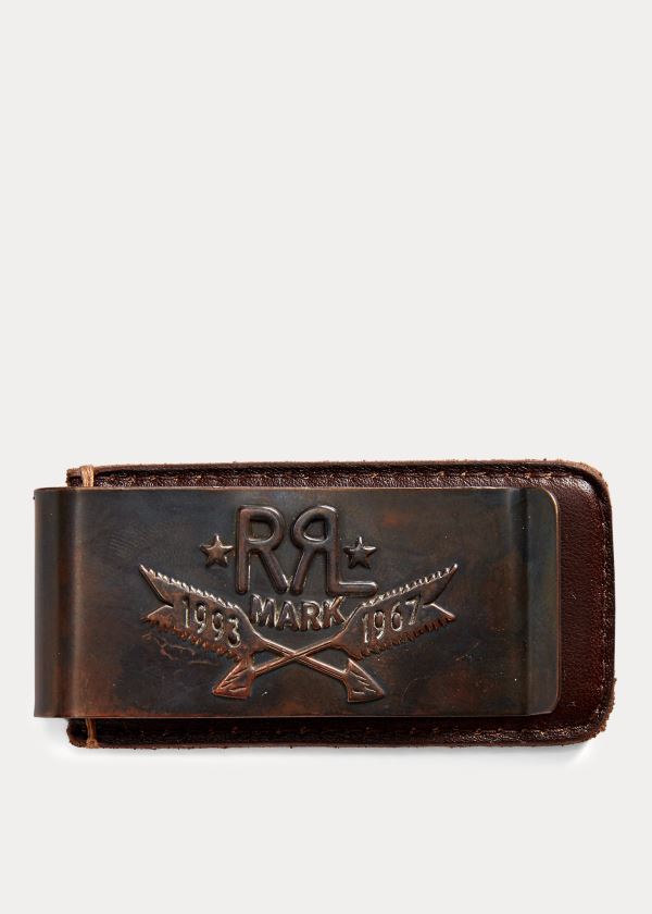 Ralph Lauren Tooled-Læder Money Clip Měď | IdA8n7fk