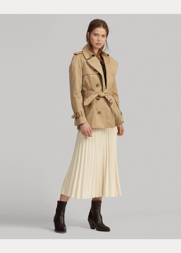 Ralph Lauren Twill Belted Trench Coat Hnědé | Drz1ick2