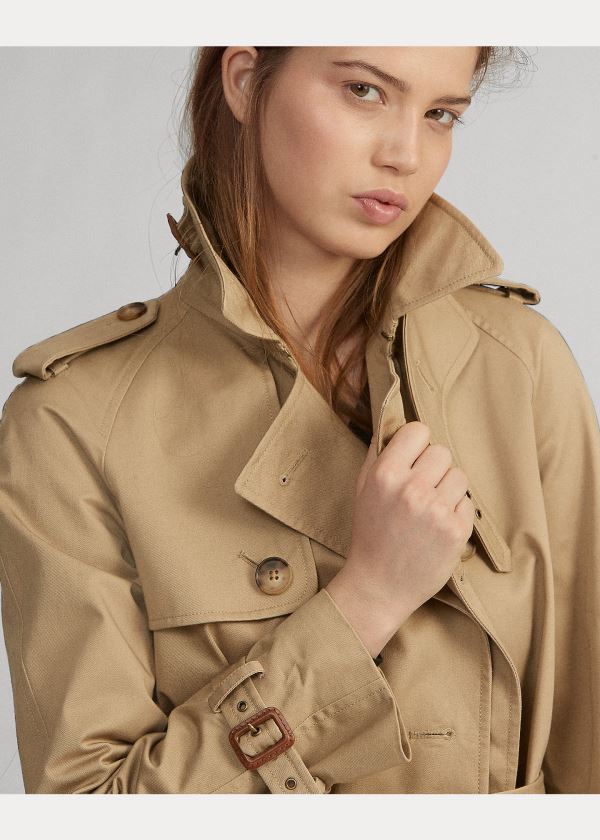 Ralph Lauren Twill Belted Trench Coat Hnědé | Drz1ick2