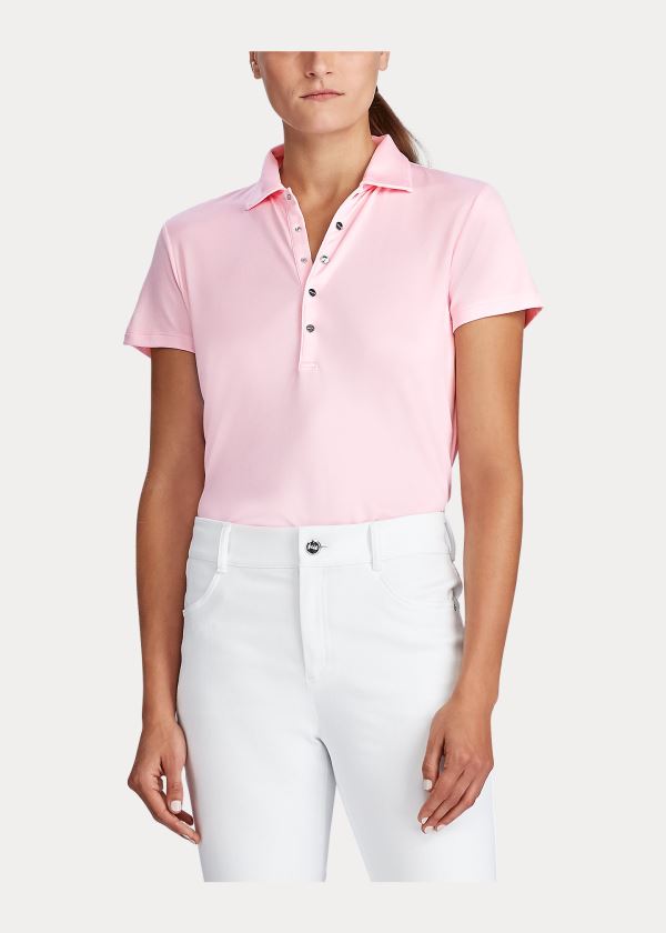 Ralph Lauren Two-Tone Mesh Golfové Polo Růžové Bílé | z6latZc0