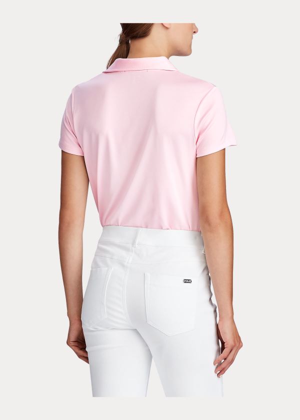 Ralph Lauren Two-Tone Mesh Golfové Polo Růžové Bílé | z6latZc0