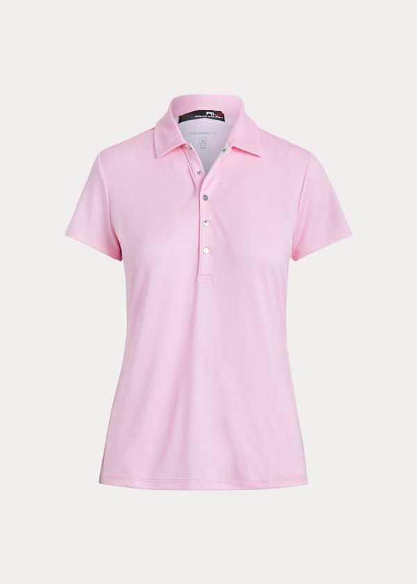 Ralph Lauren Two-Tone Mesh Golfové Polo Růžové Bílé | z6latZc0