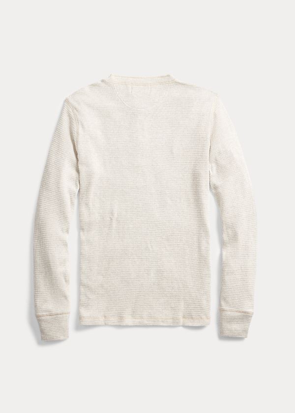 Ralph Lauren Waffle-Knit Henley Shirt Bílé | bSg7cFJ8