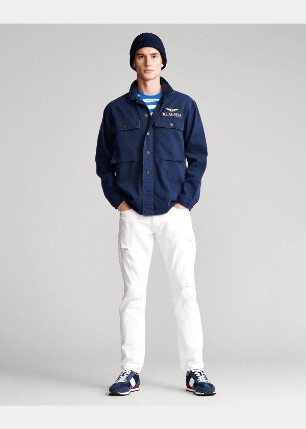 Ralph Lauren Washed Twill Overshirt Tmavě Blankyt Viacfarebný | TxauEWs2