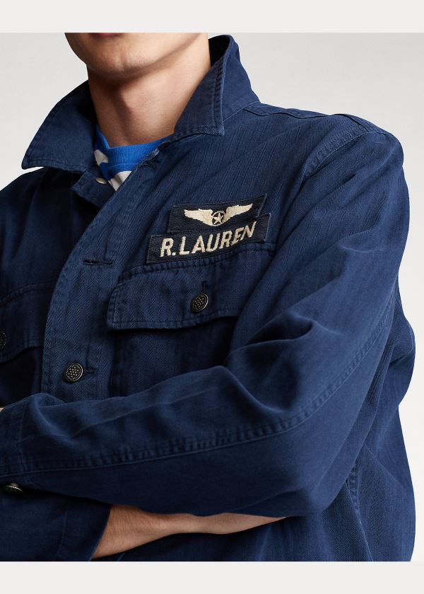 Ralph Lauren Washed Twill Overshirt Tmavě Blankyt Viacfarebný | TxauEWs2