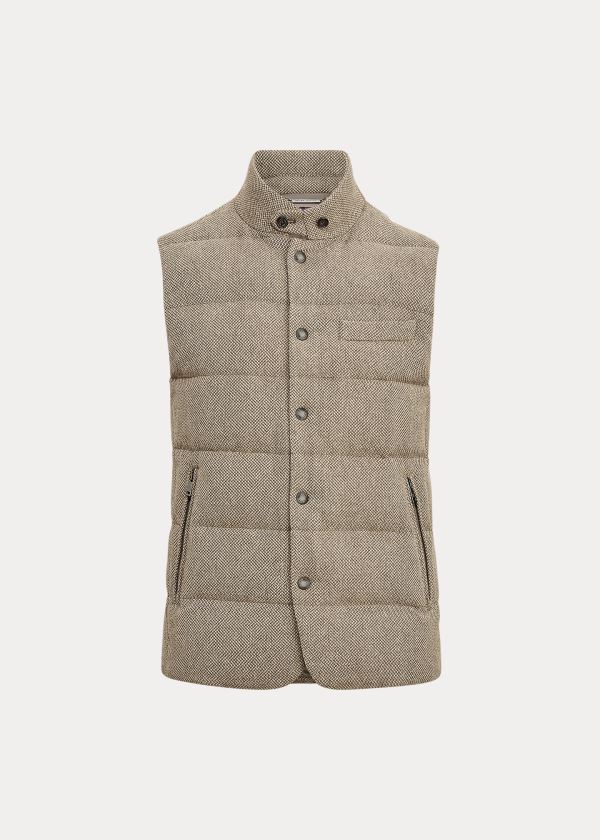 Ralph Lauren Whitwell Tweed Down Vest Hnědé | aUF6e3OY