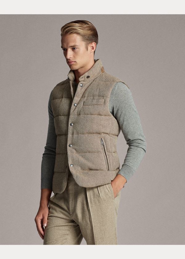 Ralph Lauren Whitwell Tweed Down Vest Hnědé | aUF6e3OY