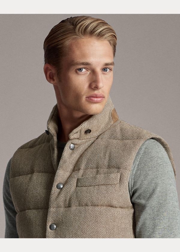 Ralph Lauren Whitwell Tweed Down Vest Hnědé | aUF6e3OY