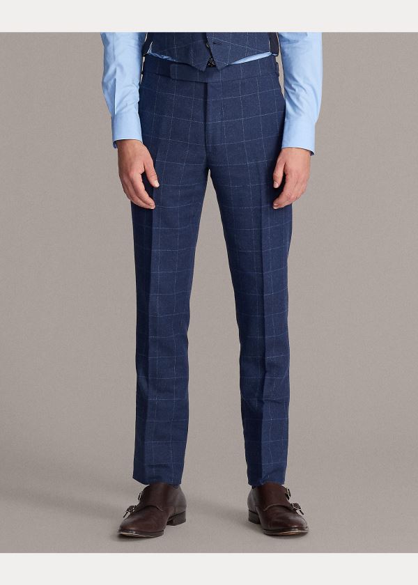 Ralph Lauren Windowpane Suit Trouser Blankyt Světle Blankyt | 9Xy6GeZQ