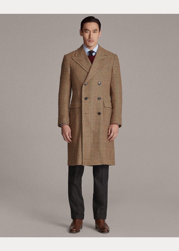 Ralph Lauren Wool-Blend-Tweed Topcoat Hnědé Oranžové Zelene | F1E80rj2