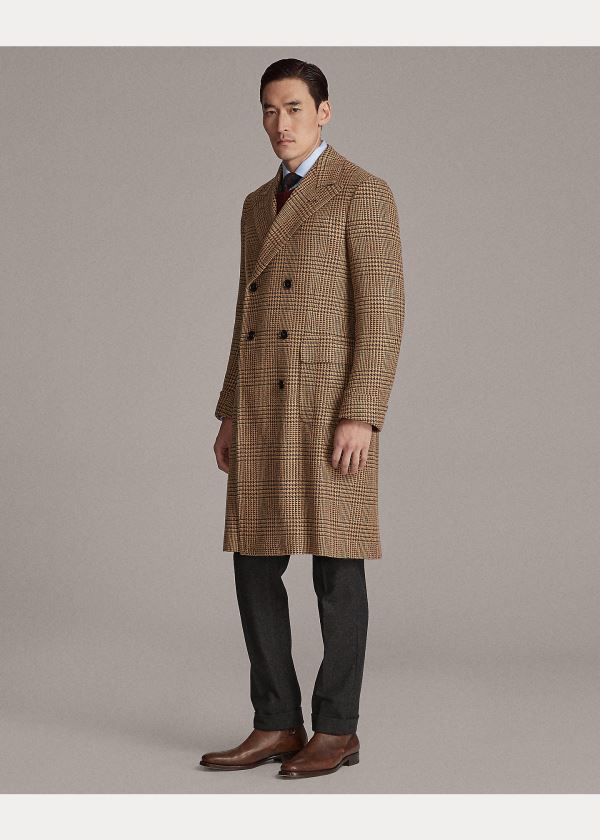 Ralph Lauren Wool-Blend-Tweed Topcoat Hnědé Oranžové Zelene | F1E80rj2