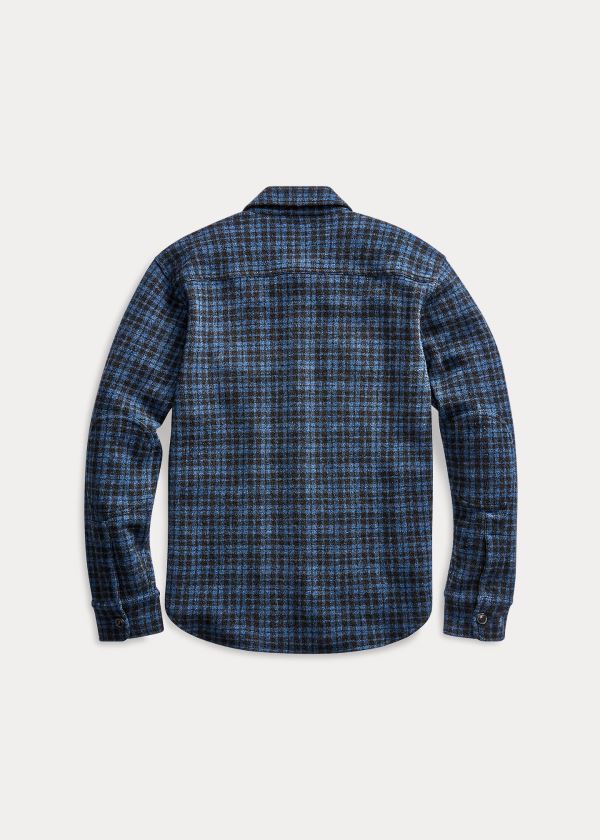 Ralph Lauren Wool-Blend Workshirt Svetrové Indigo Blankyt Černé | Lozx8azd