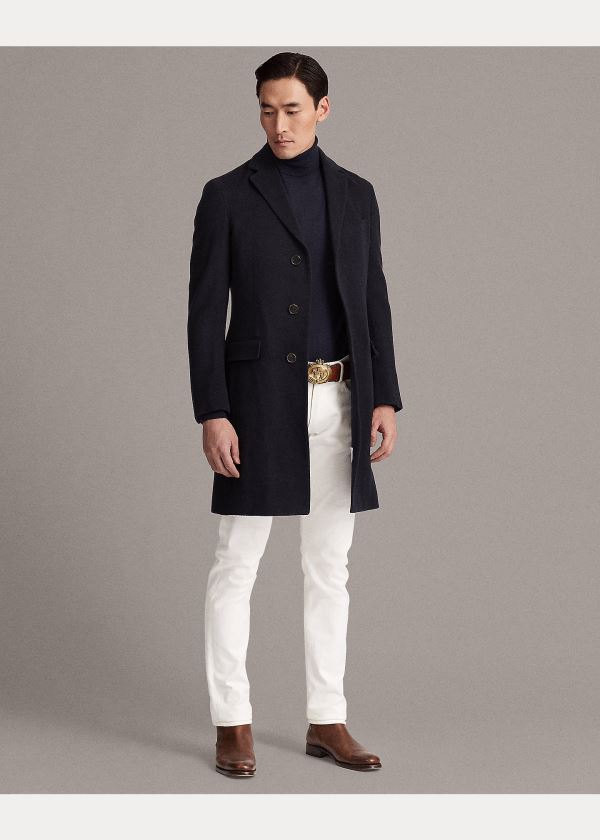 Ralph Lauren Wool-Cashmere Topcoat Tmavě Blankyt | 0AzMEdHd