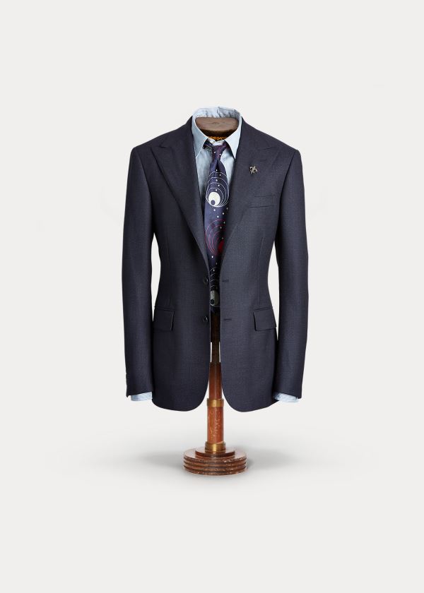 Ralph Lauren Wool Peak-Lapel Suit Jacket Tmavě Blankyt | dXGmJHgR