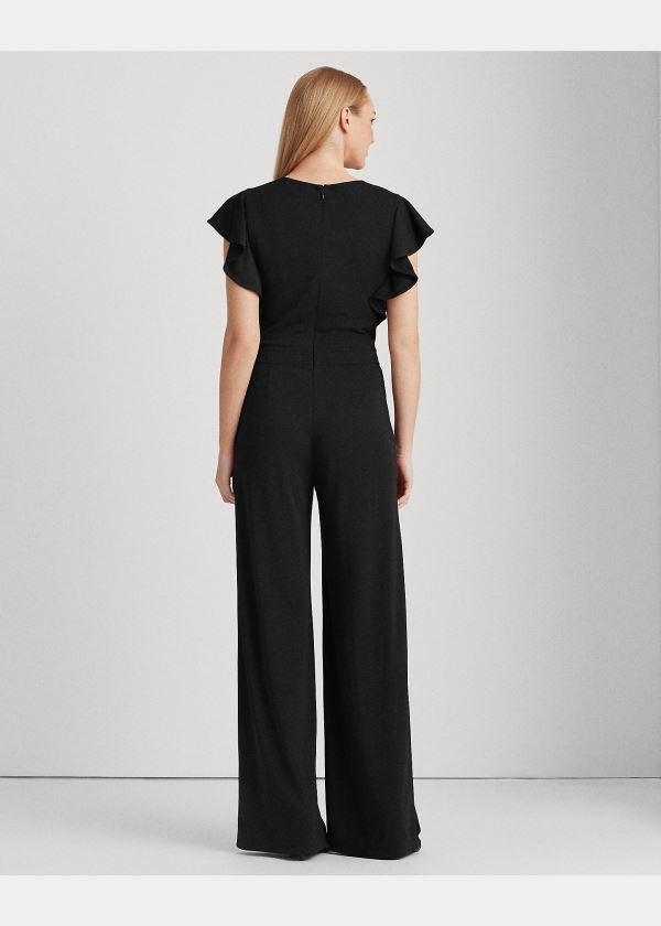 Ralph Lauren Wrap-Style Jersey Jumpsuit Černé | BaZapgul