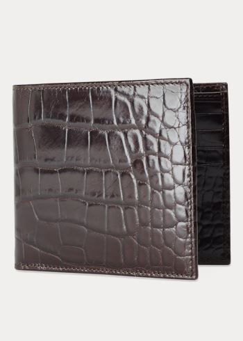 Ralph Lauren Alligator Hipster Wallet Tmavě Hnědé | 029t5JaA