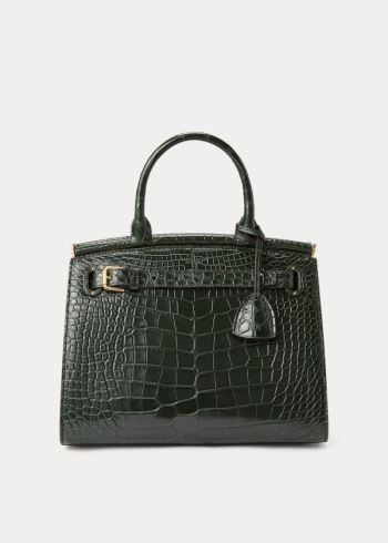 Ralph Lauren Alligator Medium RL50 Handbag Zelene | 3i343Zu2