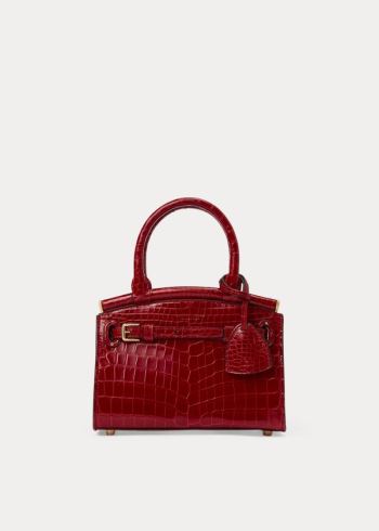 Ralph Lauren Alligator Mini RL50 Handbag Tmavě Červené | JJ0meTSu